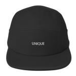 ’UNIQUE’ Five Panel Cap - Black