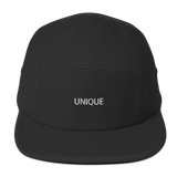 ’UNIQUE’ Five Panel Cap - Black